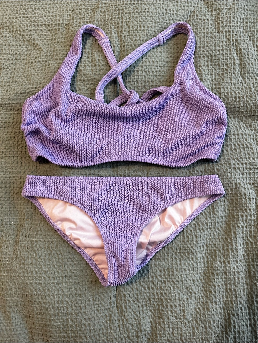 Target Lavender Ribbed Crisscross Bikini Set
